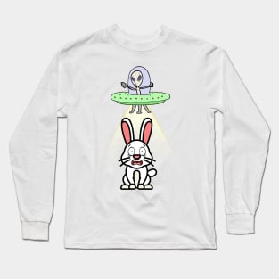 Cute Bunny is abducted by aliens Long Sleeve T-Shirt